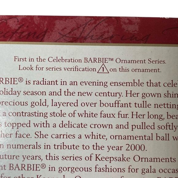 2000 Celebration BARBIE Hallmark Ornament 1st in Series - Picture 5 of 5